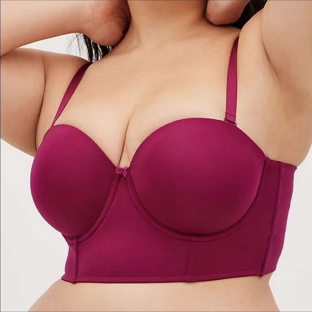 NWT Torrid Push-up multiway strapless longline bra pink
